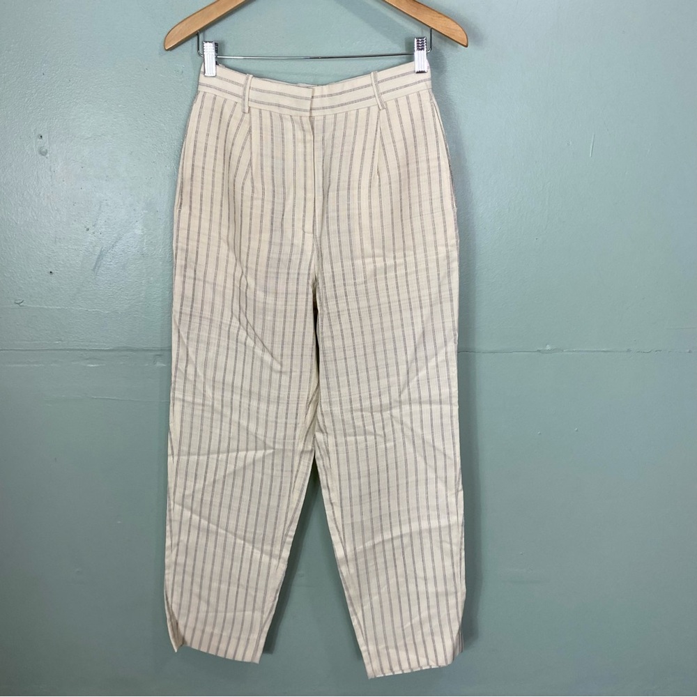 Sandro Ecru Davis Striped Wide Leg Pants XS?? MISSING SIZE